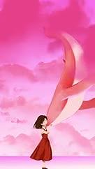 粉色浪漫鲸鱼与小女孩的相遇视频的预览图